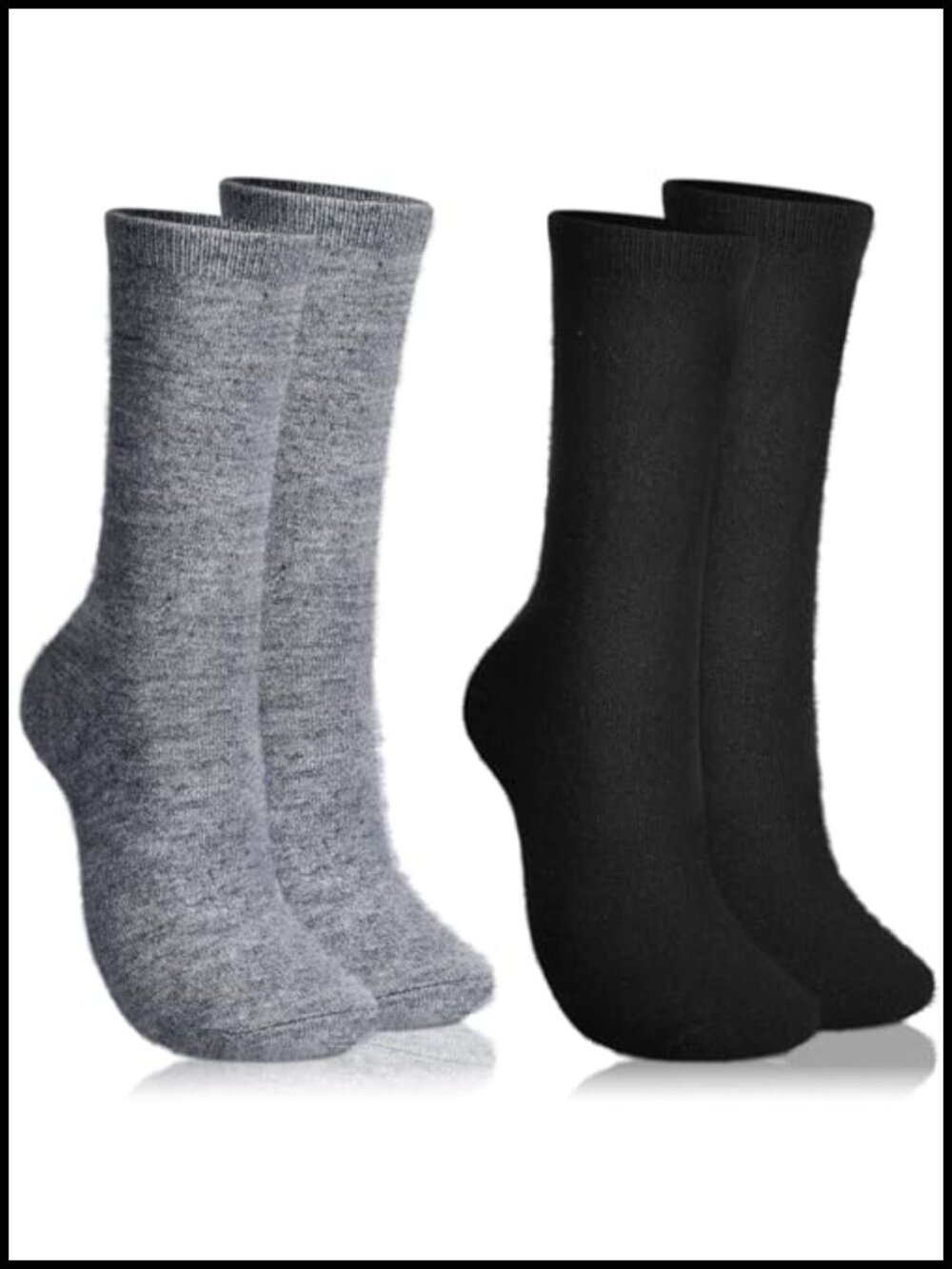 Alpaca Wool Crew Socks 2 Pack Hiking Warm Moisture Wicking Unisex